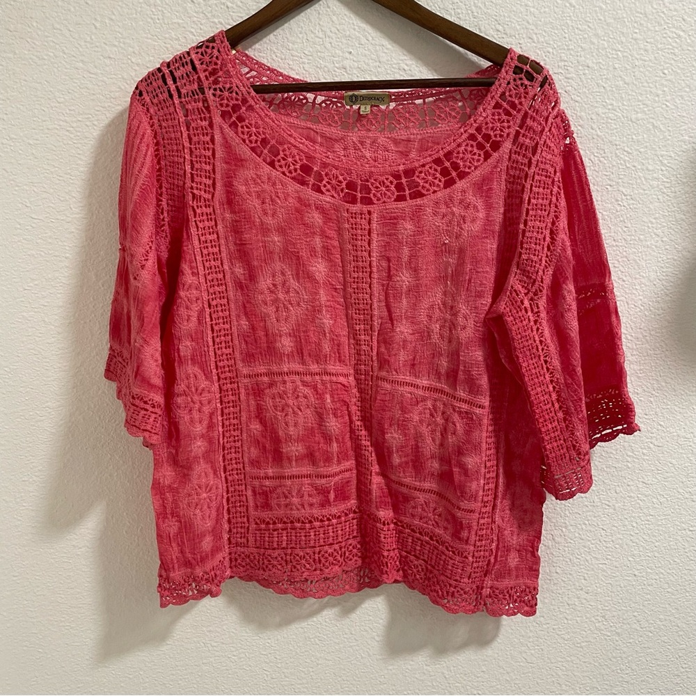 Democracy Pink Lace Women's Top